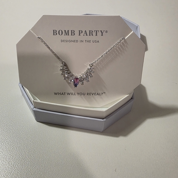Bomb Party Jewelry - BP 'Bomb Party' The Kiana Necklace - Rhodium Plating - Lab Created Tourmaline